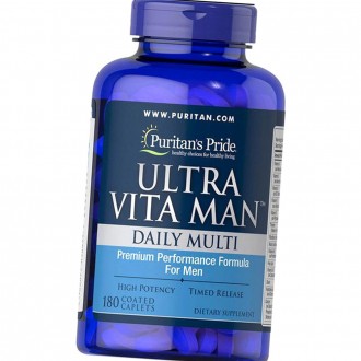 Витамины и минералы для мужчин Puritan's Pride Ultra Vita Man Time Release 180 т. . фото 2
