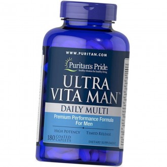 Витамины и минералы для мужчин Puritan's Pride Ultra Vita Man Time Release 180 т. . фото 3
