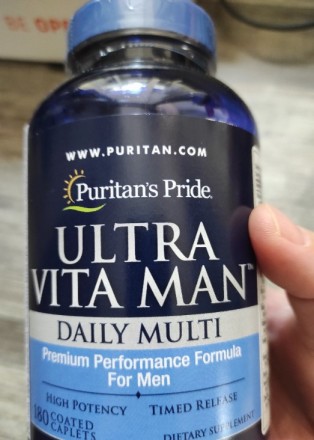 Витамины и минералы для мужчин Puritan's Pride Ultra Vita Man Time Release 180 т. . фото 7