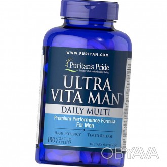 Витамины и минералы для мужчин Puritan's Pride Ultra Vita Man Time Release 180 т. . фото 1