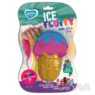 Лизун-антистресс ТМ Lovin Ice Fluffy – три цвета легкого прыгающего пластилина в. . фото 1