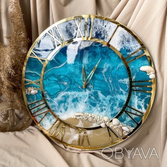 Настінний годинник з серії EPOXY - це втілення краси епоксидної смоли у поєднанн. . фото 1