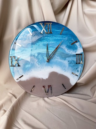 Настінний годинник з серії EPOXY - це втілення краси епоксидної смоли у поєднанн. . фото 5