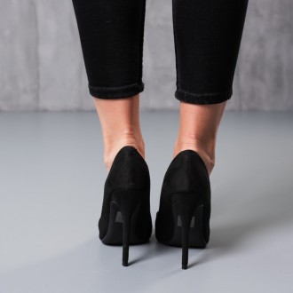 Женские туфли черные Ryder 3753 Туфли женские выполнены из искусственной замши. . . фото 6