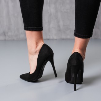 Женские туфли черные Ryder 3753 Туфли женские выполнены из искусственной замши. . . фото 7