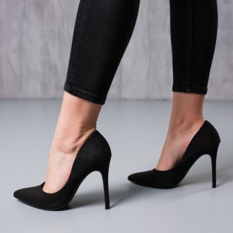 Женские туфли черные Ryder 3753 Туфли женские выполнены из искусственной замши. . . фото 5
