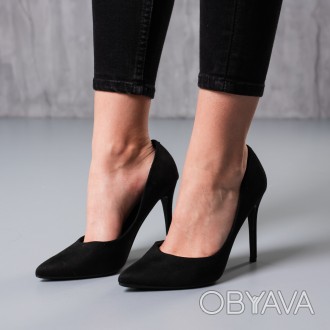 Женские туфли черные Ryder 3753 Туфли женские выполнены из искусственной замши. . . фото 1