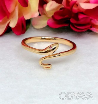 Стильное позолоченное женское кольцо. Медицинское золото
Бренд: Xuping
Основа : . . фото 1