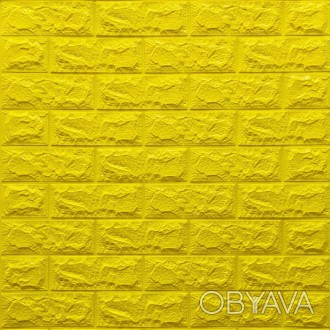 Декоративна 3D панель самоклейка під цеглу Жовтий 700х770х7мм (010-7)
Декоративн. . фото 1