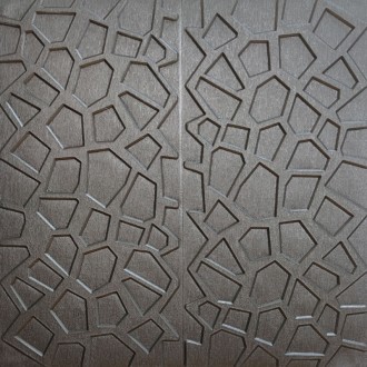 Самоклеющаяся декоративная потолочно-стеновая 3D панель серебряная 700x700x8мм -. . фото 2