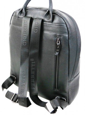 Мужской городской рюкзак из натуральной кожи Giorgio Ferretti черный 2018064HJ00. . фото 6