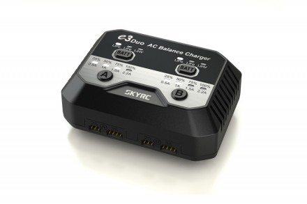 Зарядное устройство дуо SkyRC e3 duo 20Wx2 2.2A с/БП для Li-Pol/Li-Fe/Li-HV 2-3S. . фото 3