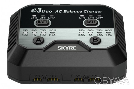 Зарядное устройство дуо SkyRC e3 duo 20Wx2 2.2A с/БП для Li-Pol/Li-Fe/Li-HV 2-3S. . фото 1