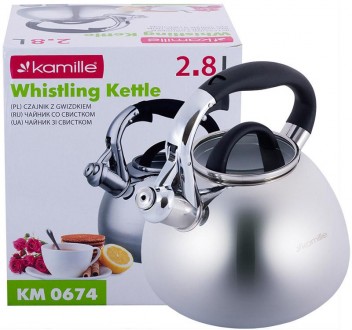 Чайник Kamille Whistling Kettle со свистком для ароматного чая и семейного или д. . фото 6