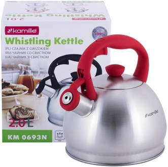 Чайник Kamille Whistling Kettle со свистком для ароматного чая и семейного или д. . фото 9