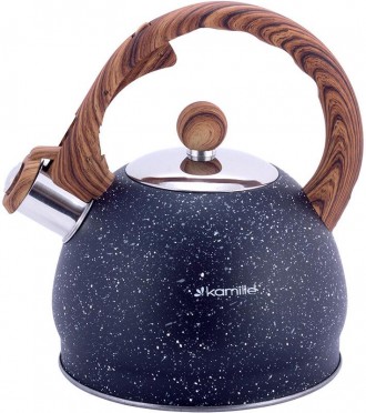 Чайник Kamille Whistling Kettle Marble со свистком для ароматного чая и семейног. . фото 2