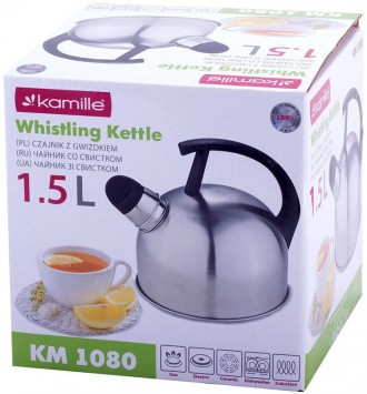 Чайник Kamille Whistling Kettle со свистком для ароматного чая и семейного или д. . фото 7
