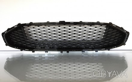 Решітка переднього бампера верхня сота чорна глянець Ford Fusion (Форд Ф'южи. . фото 1