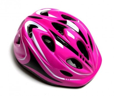 Шлем для подростков "Роллер" с регулировкой размера. Размер M: 52-56 см. Розовый. . фото 2