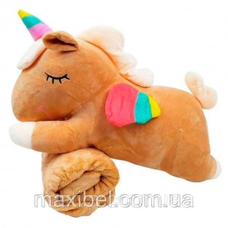 Дитячий плед-іграшка-подушка "Єдиноріг"
Неймовірно красива іграшка з пледиком як. . фото 3