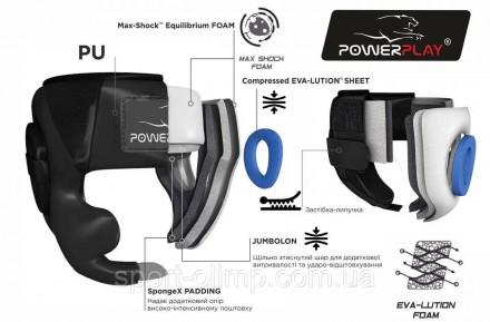 Боксерский шлем тренировочный PowerPlay 3100 PU Синий XL
Назначение: шлем предна. . фото 9