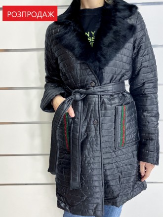 Молодежное женское пальто c натуральным мехом / куртка под известный бренд 44/46. . фото 2
