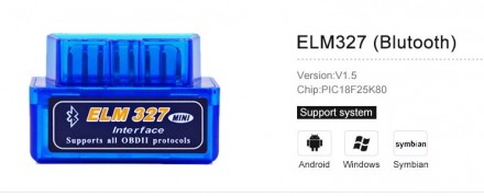 100% - Реальный чип pic18f25k80 , реальная поддержка версии ELM327 1,5, правильн. . фото 9