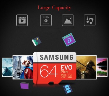 Оригінальний "Samsung" UHS-3 64GB Micro SDXC Memory Card. 
Class 10 \. . фото 6