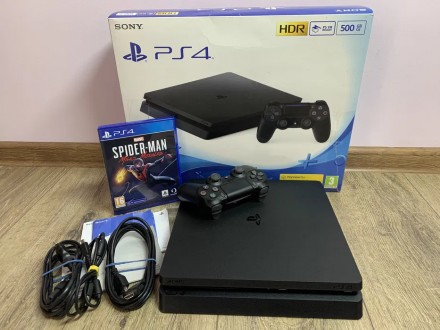 Комплектація:
- Sony Playstation 4 Slim
- Контролер (оригінал)
- HDMI, кабель. . фото 2