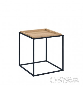 
Журнальний столик MERIDA B дуб / чорний 50x50 : стильна і сучасна модель від ме. . фото 1