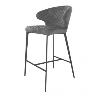 
Обзор полубарного стула Keen, велюр цвет стил грей Необычная форма спинки с ""у. . фото 2