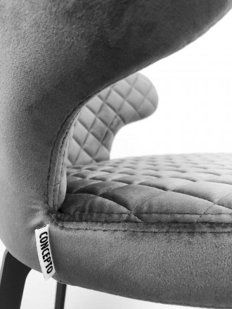 
Обзор полубарного стула Keen, велюр цвет стил грей Необычная форма спинки с ""у. . фото 3