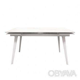 
Огляд керамічного столу Hugo Carrara White Стіл Hugo - обідній стіл середнього . . фото 1