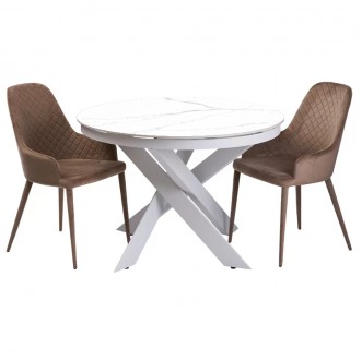 
Moon Volakas white стіл розкладний кераміка 110X110(140) Білий : стильна і суча. . фото 2