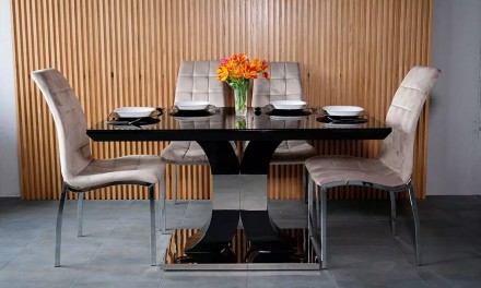 
Стіл Космо-Скай обідній 1400х800х760 чорний глянець : стильна і сучасна модель . . фото 3