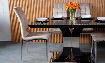 
Стіл Космо-Скай обідній 1400х800х760 чорний глянець : стильна і сучасна модель . . фото 7