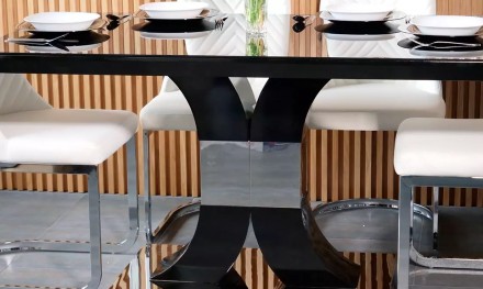 
Стіл Космо-Скай обідній 1400х800х760 чорний глянець : стильна і сучасна модель . . фото 9