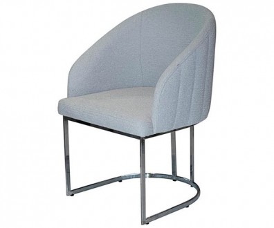
Стілець Ешлі світло-сірий метал сидіння тканина 500x500x850 хром : стильна і су. . фото 2
