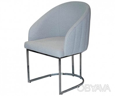 
Стілець Ешлі світло-сірий метал сидіння тканина 500x500x850 хром : стильна і су. . фото 1