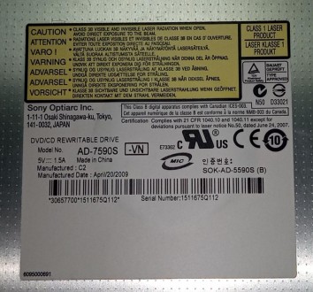DVD-RW привод з ноутбука ASUS X5DAD SONY OPTIARC AD-7590S

Стан  гарний.  Без . . фото 4