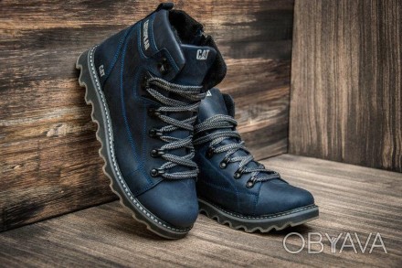 Ботинки мужские кожаные зимние CAT Rider Nubuck Denim. . фото 1