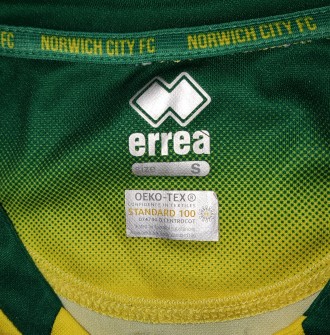 Футболка Errea FC Norwich City, Parker, размер S/M, длина-70см, под мышками-50см. . фото 6