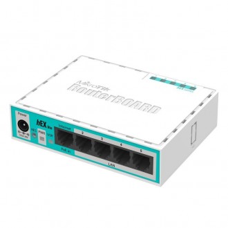 Маршрутизатор MikroTik RouterBOARD RB750r2 hEX lite (850MHz/64Mb, 5х100Мбит, PoE. . фото 2