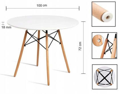 Сучасний круглий стіл LEOBERT TODI 100:
• позачасовий дизайн у поєднанні з ідеал. . фото 6