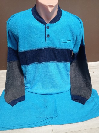 Чоловіча піжама тепла махра з мікроначосом Батал В'єтнам 50-62 розміри синя сіра. . фото 3
