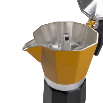 Гейзерна кавоварка Bo-Camp Hudson 6-cups Yellow/Black — це стильний дизайн і чуд. . фото 5
