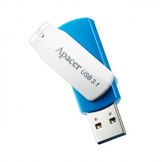 Флеш-накопичувач USB3.1 32GB Apacer AH357 Blue/White 
 
Отправка данного товара . . фото 3