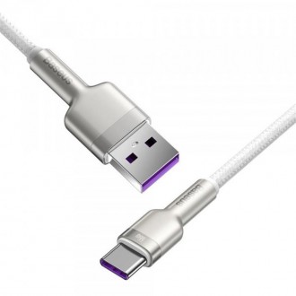 Кабель Baseus Cafule Metal 66W USB-USB-C, 1м, White 
 
Отправка данного товара п. . фото 4