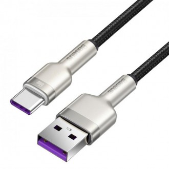 Кабель Baseus Cafule Metal 66W USB-USB-C, 1м, Black 
 
Отправка данного товара п. . фото 4