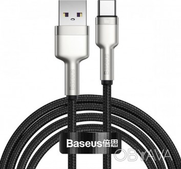 Кабель Baseus Cafule Metal 66W USB-USB-C, 1м, Black 
 
Отправка данного товара п. . фото 1